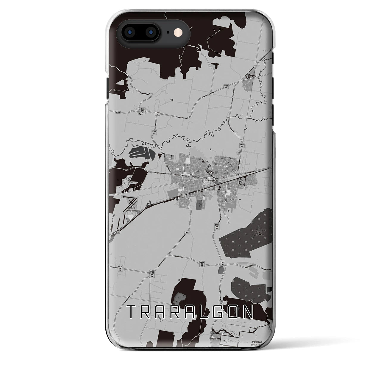 【トララルゴン（オーストラリア）】地図柄iPhoneケース（クリアタイプ）