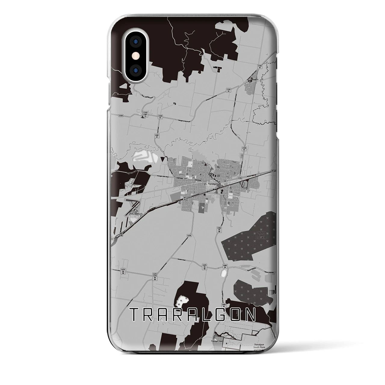 【トララルゴン（オーストラリア）】地図柄iPhoneケース（クリアタイプ）