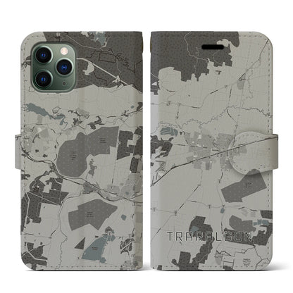 【トララルゴン（オーストラリア）】地図柄iPhoneケース（手帳タイプ）モノトーン・iPhone 11 Pro 用