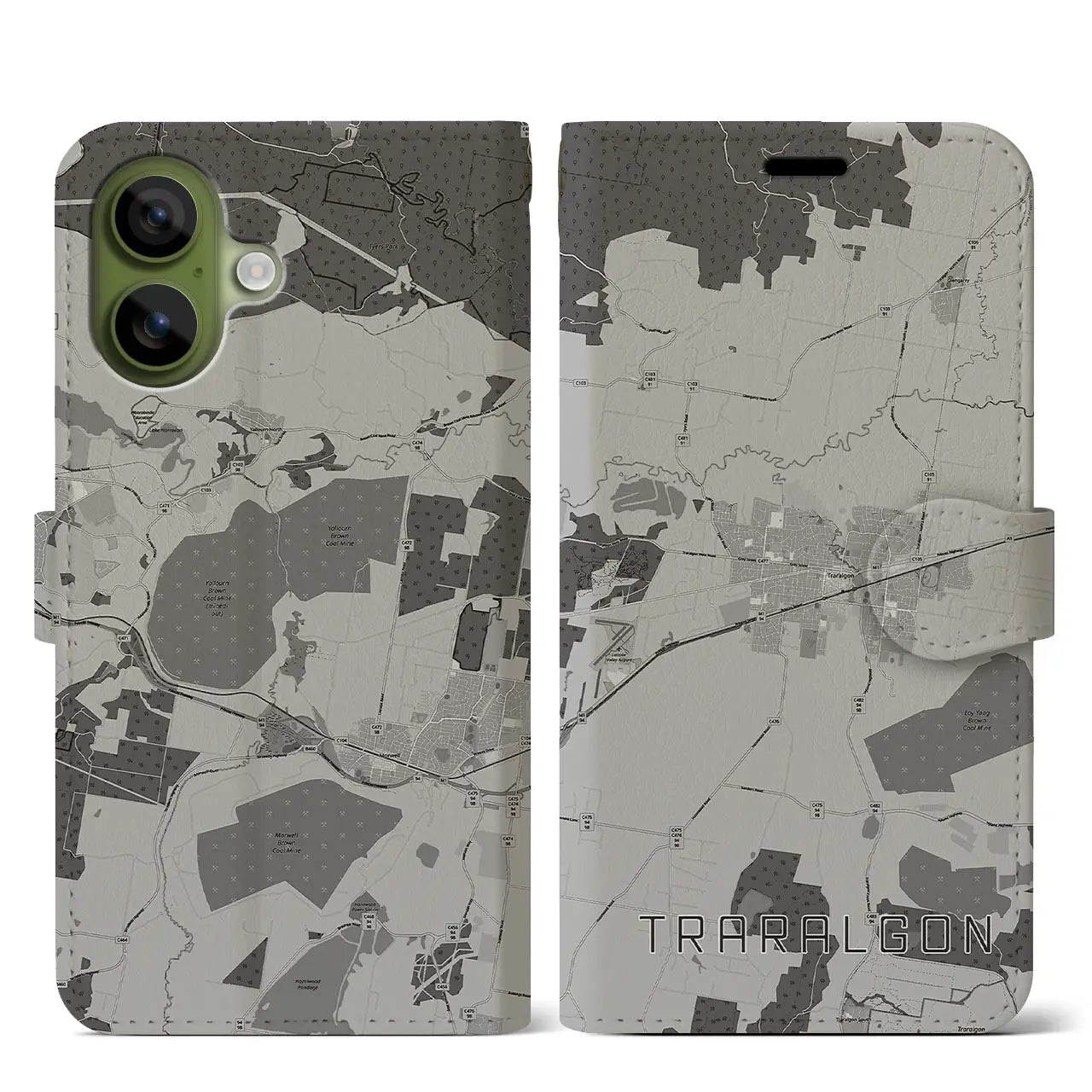 【トララルゴン（オーストラリア）】地図柄iPhoneケース（手帳タイプ）