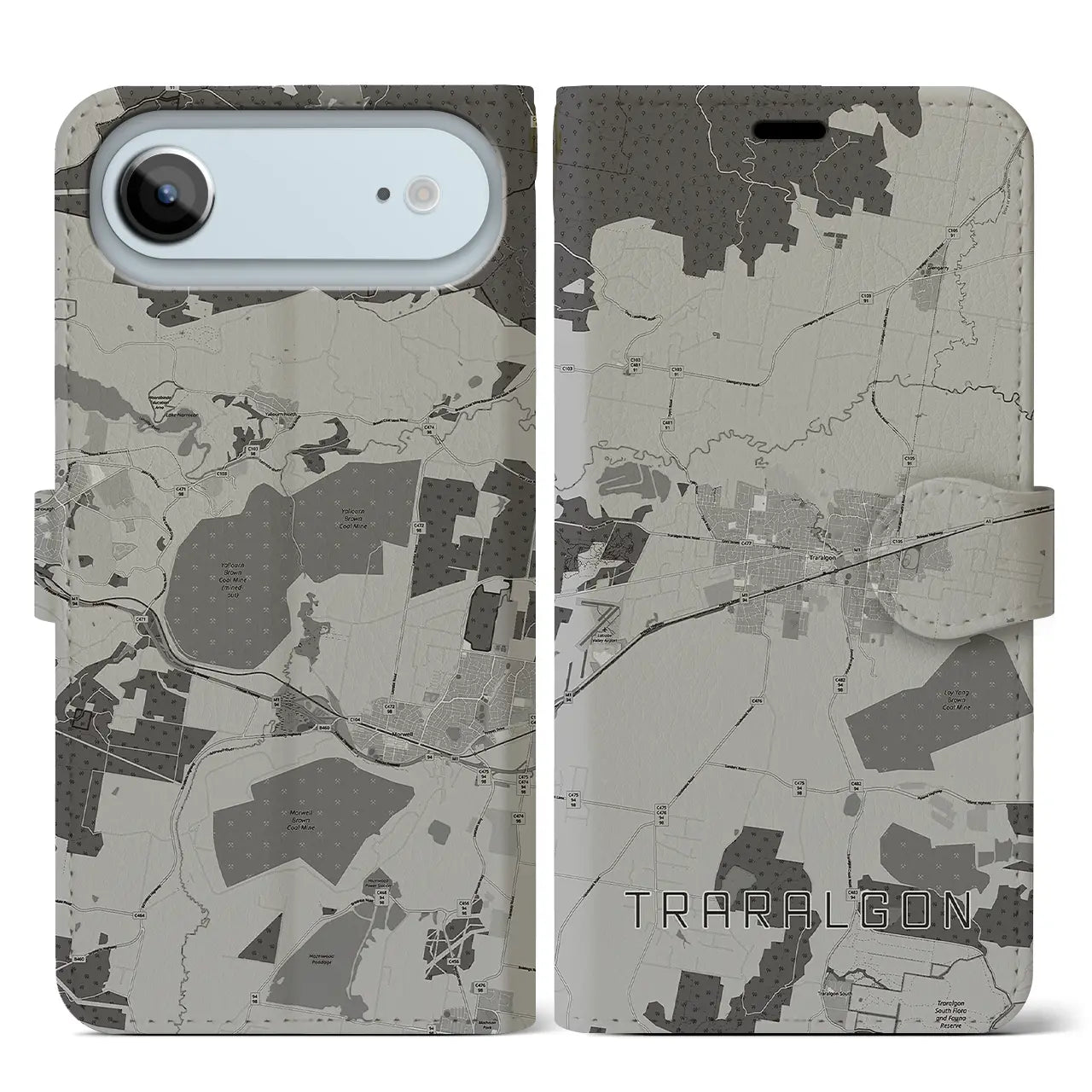 【トララルゴン（オーストラリア）】地図柄iPhoneケース（手帳タイプ）