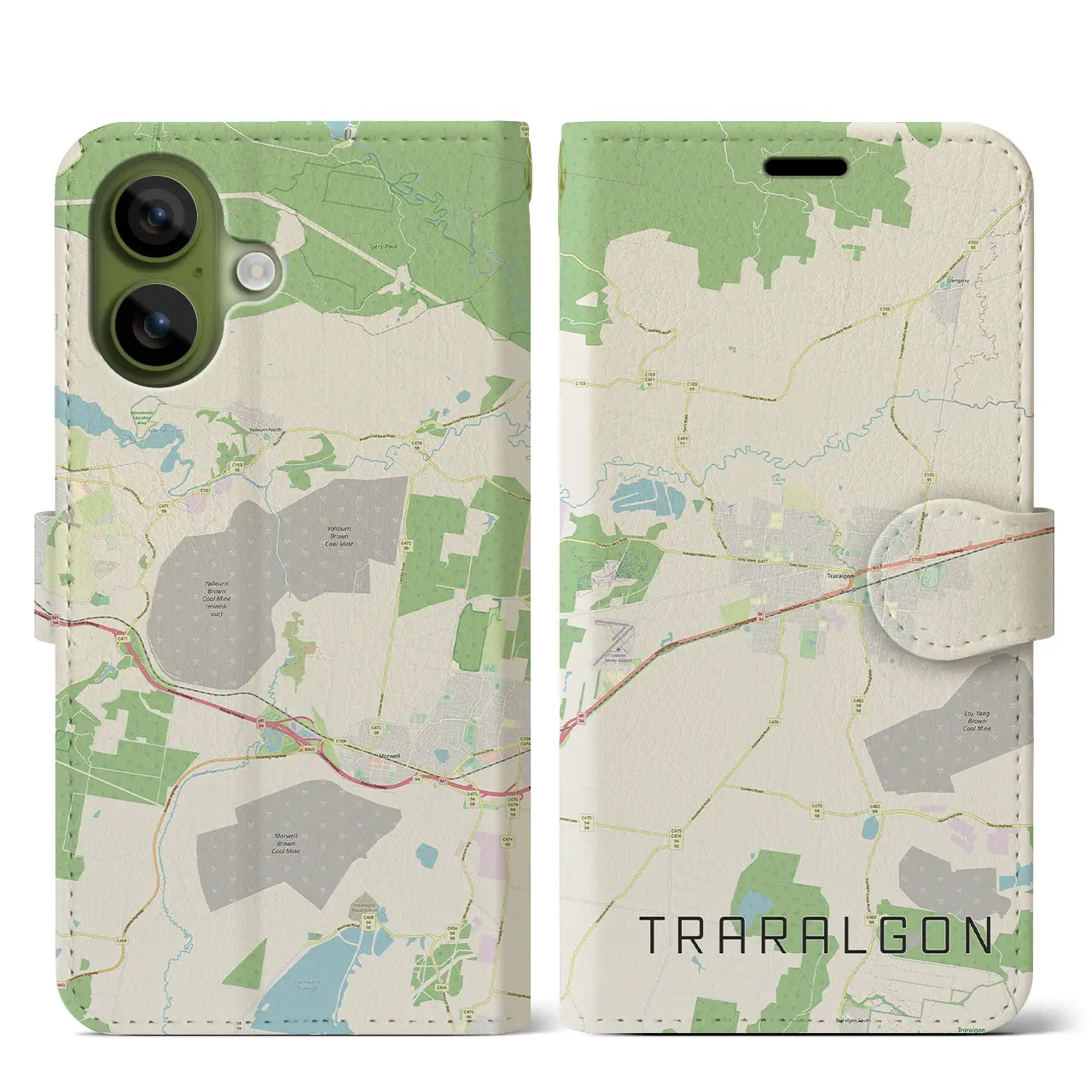 【トララルゴン（オーストラリア）】地図柄iPhoneケース（手帳タイプ）