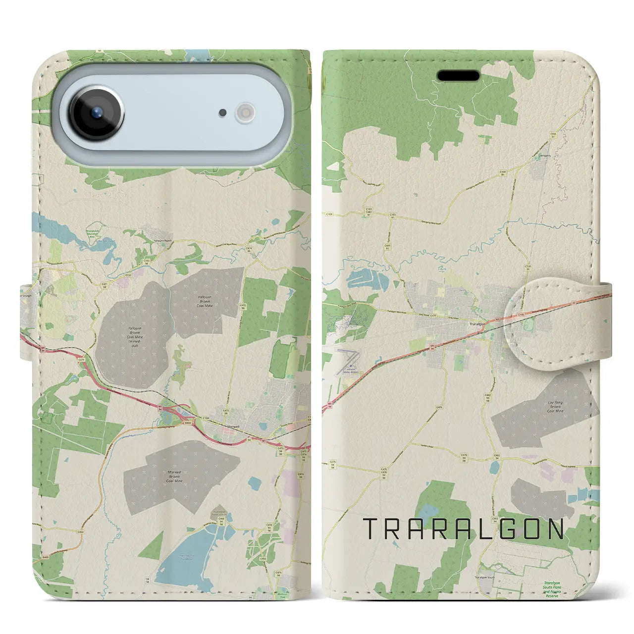 【トララルゴン（オーストラリア）】地図柄iPhoneケース（手帳タイプ）