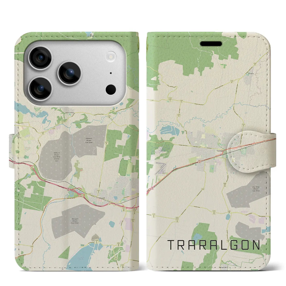 【トララルゴン(オーストラリア)】地図柄iPhoneケース(手帳タイプ)ナチュラル・iPhone 17 Pro Max 用