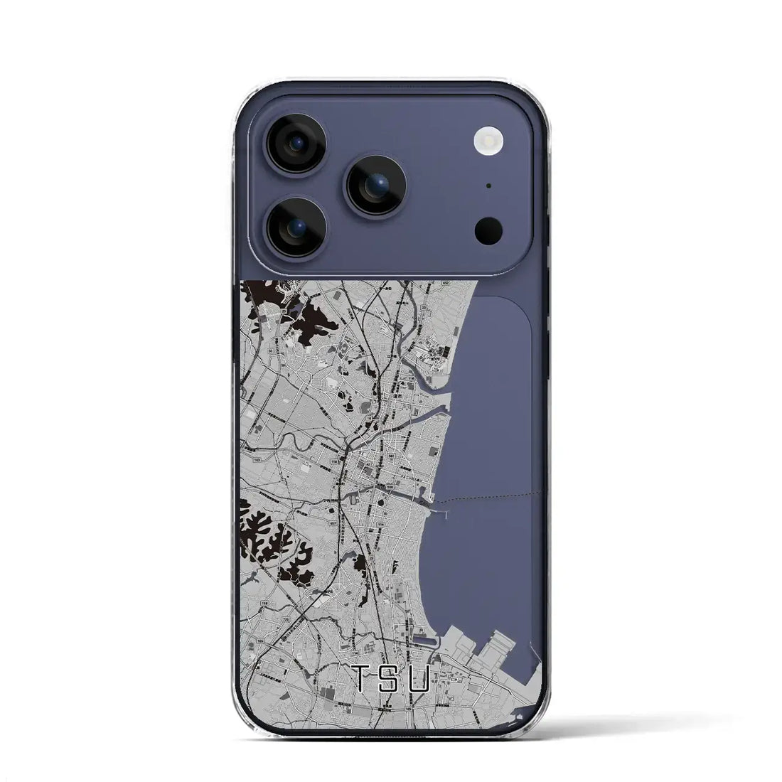 【津（三重県）】地図柄iPhoneケース（クリアタイプ）