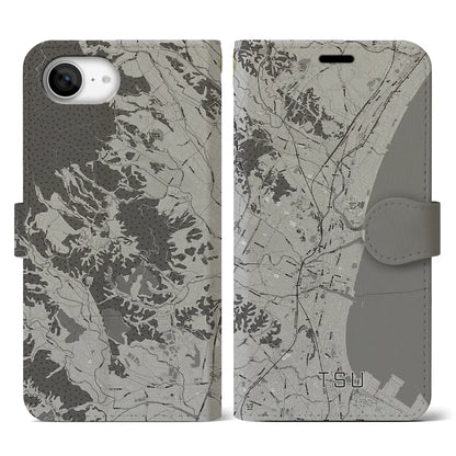 【津（三重県）】地図柄iPhoneケース（手帳タイプ）