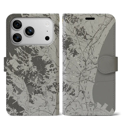 【津（三重県）】地図柄iPhoneケース（手帳タイプ）