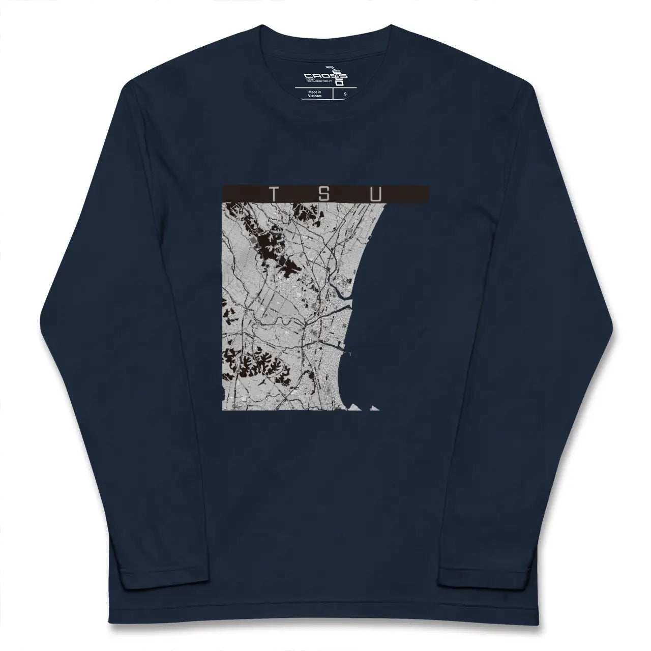 【津（三重県）】地図柄ロングスリーブTシャツ