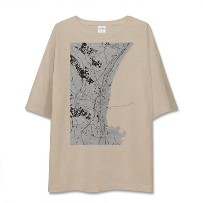 【津（三重県）】地図柄ビッグシルエットTシャツ