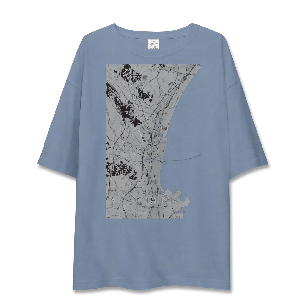 【津（三重県）】地図柄ビッグシルエットTシャツ