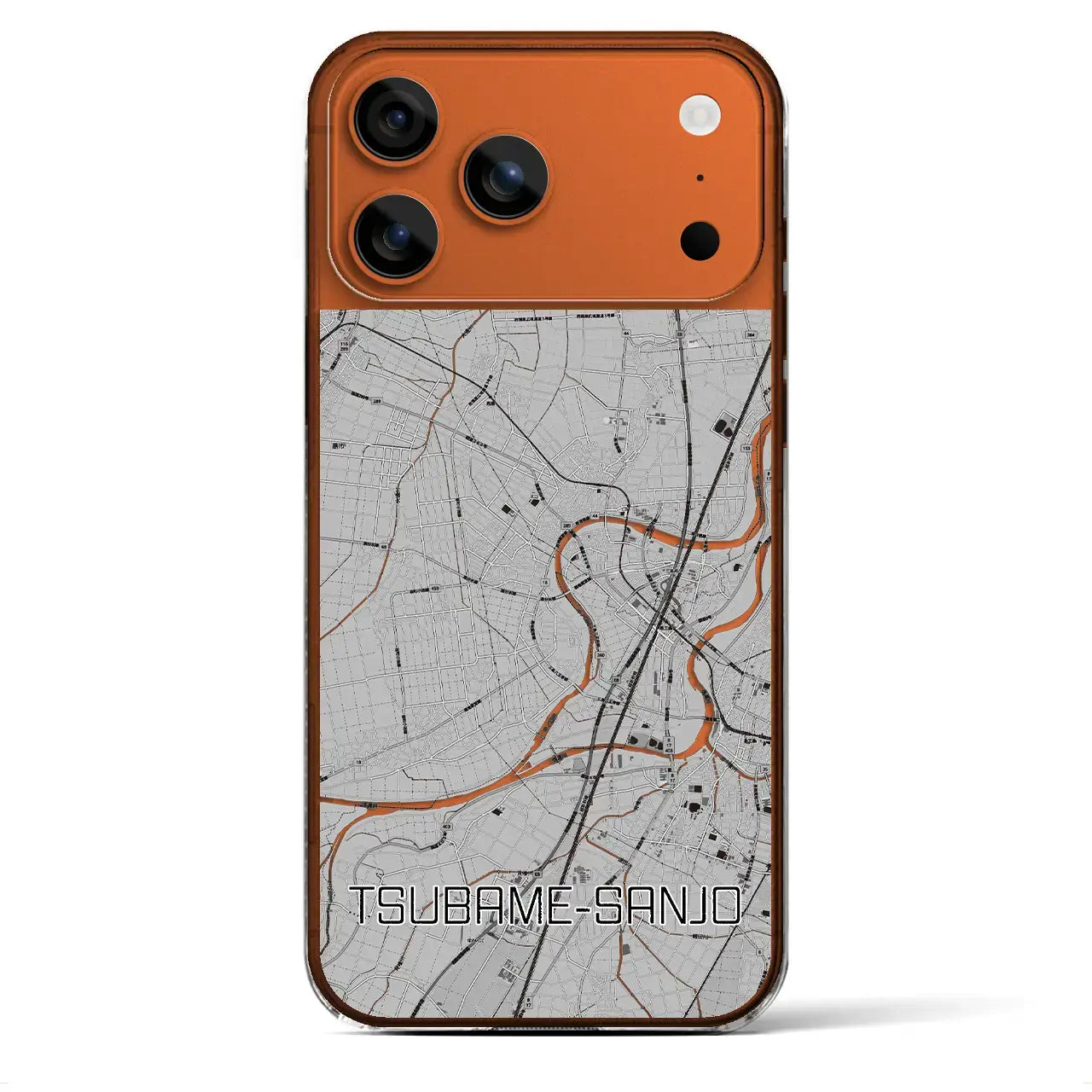 【燕三条（新潟県）】地図柄iPhoneケース（クリアタイプ）モノトーン・iPhone 17 Pro Max 用