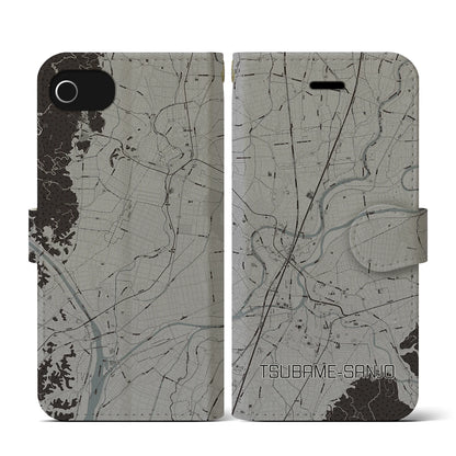 【燕三条（新潟県）】地図柄iPhoneケース（手帳タイプ）モノトーン・iPhone SE（第3 / 第2世代） / 8 / 7 / 6s / 6 用