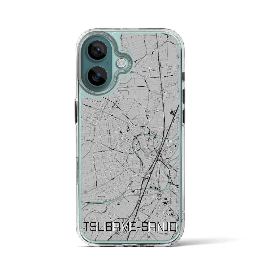 【燕三条（新潟県）】地図柄iPhoneケース（MagSafeタイプ）モノトーン・iPhone 16 Pro 用