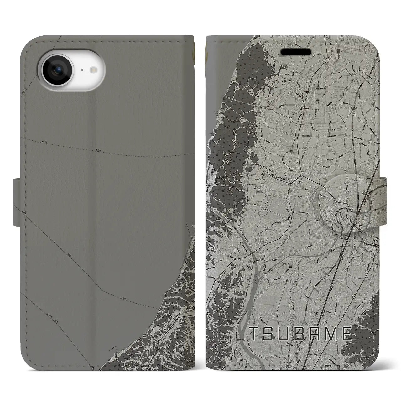 【燕（新潟県）】地図柄iPhoneケース（手帳タイプ）