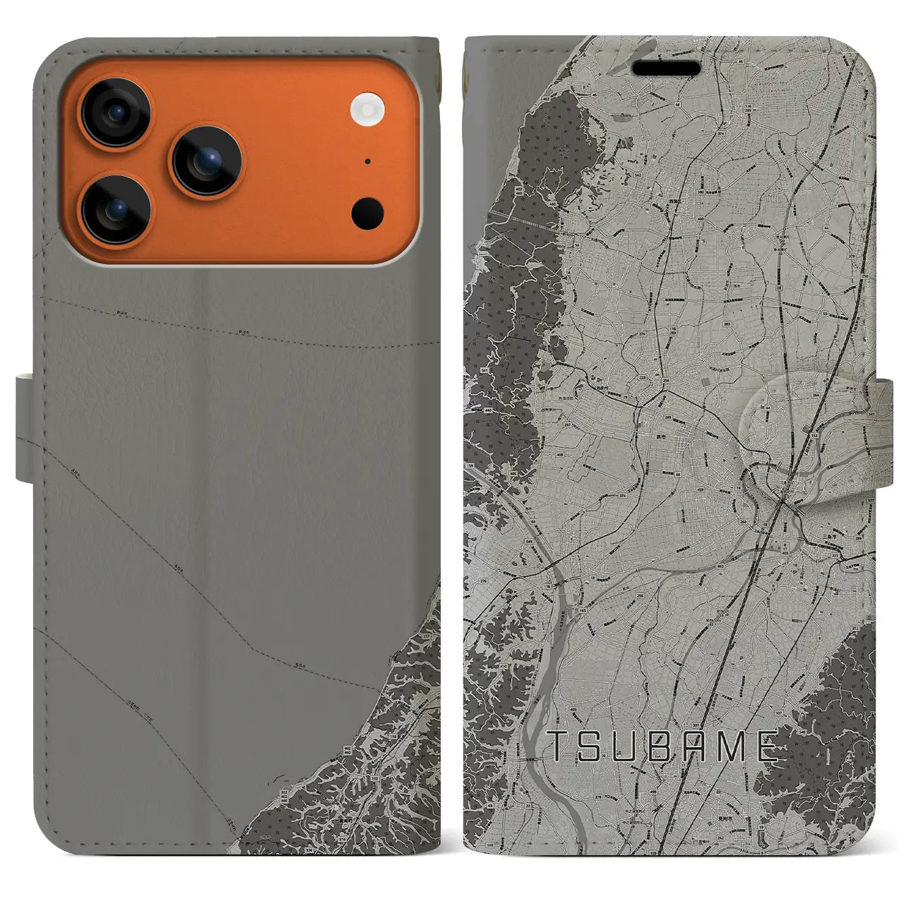 【燕（新潟県）】地図柄iPhoneケース（手帳タイプ）