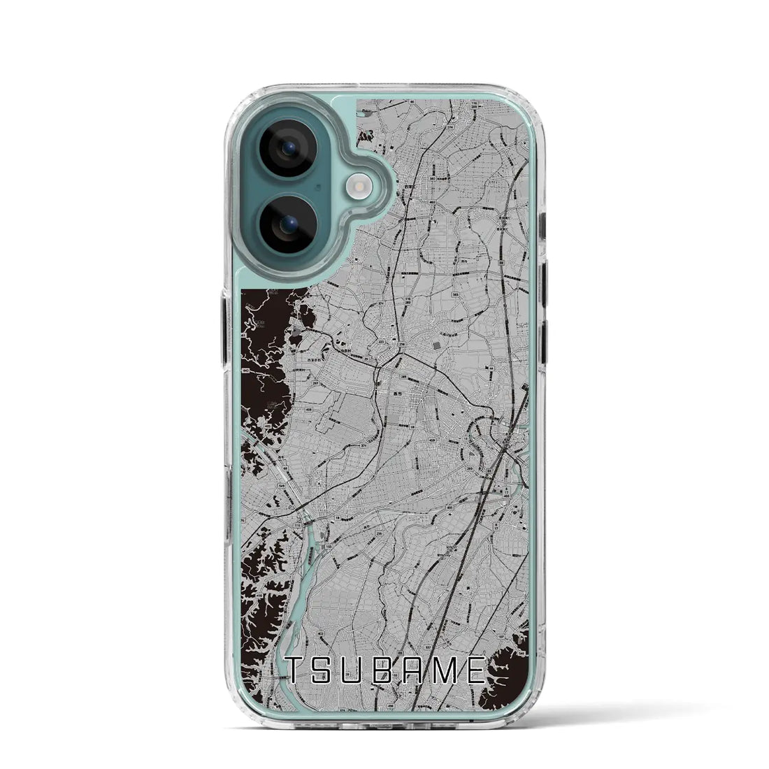 【燕（新潟県）】地図柄iPhoneケース（MagSafeタイプ）モノトーン・iPhone 16 Pro 用