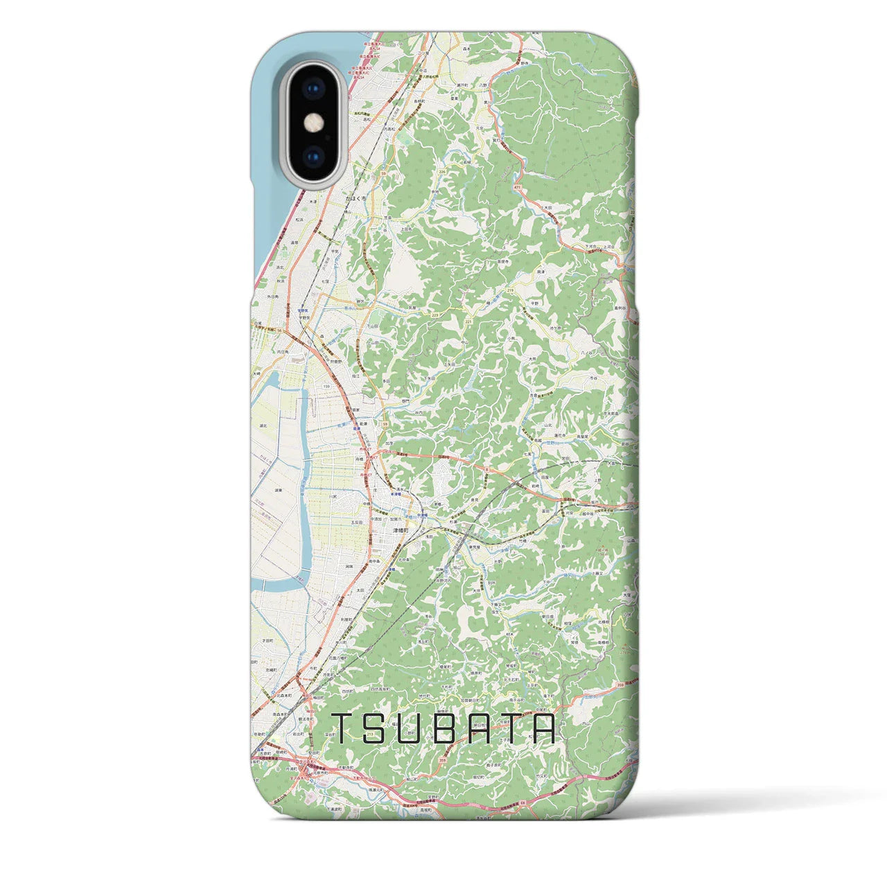 【津幡（石川県）】地図柄iPhoneケース（バックカバータイプ）