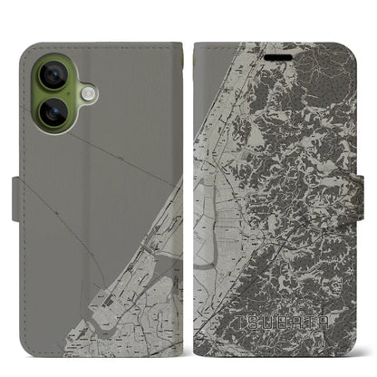 【津幡（石川県）】地図柄iPhoneケース（手帳タイプ）