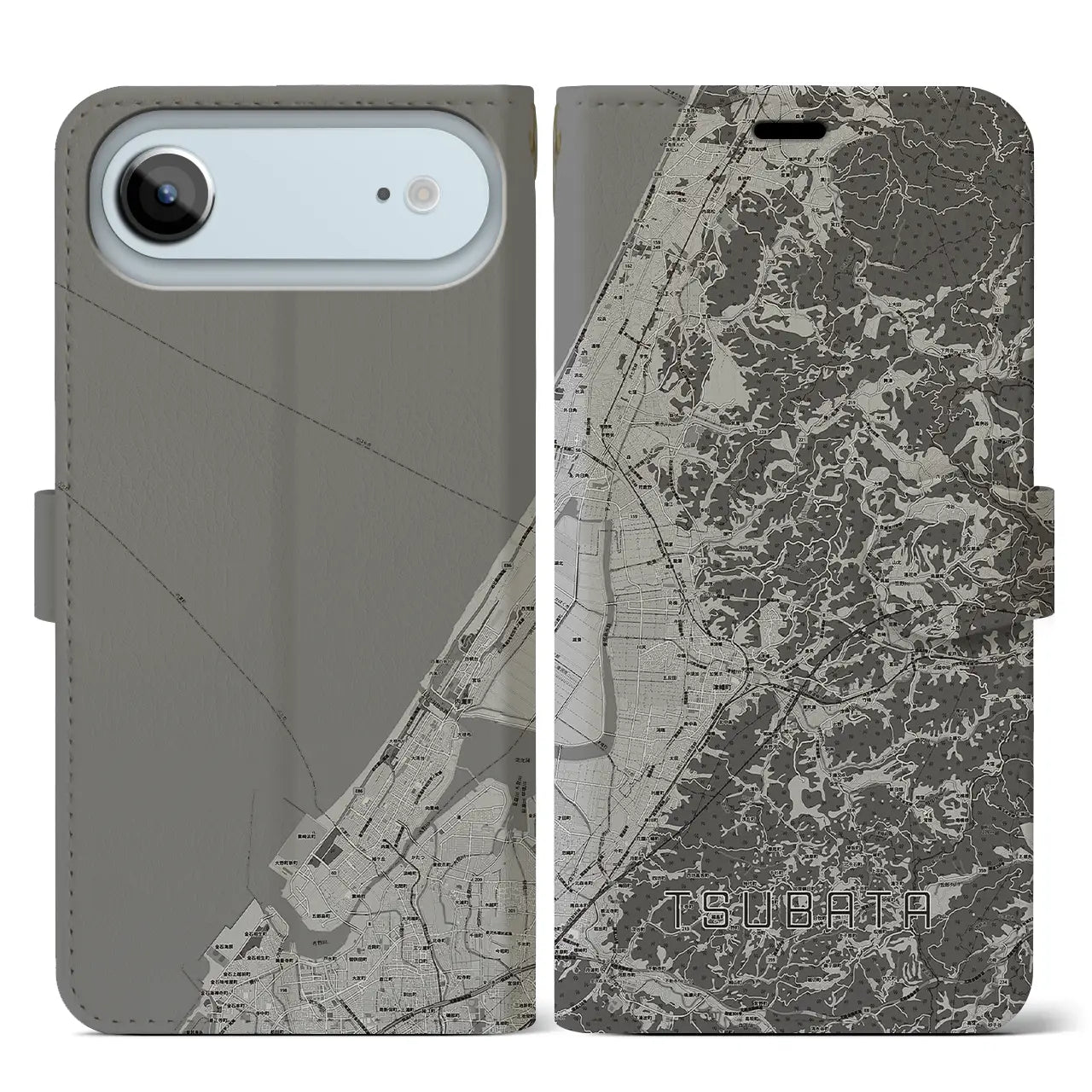 【津幡（石川県）】地図柄iPhoneケース（手帳タイプ）