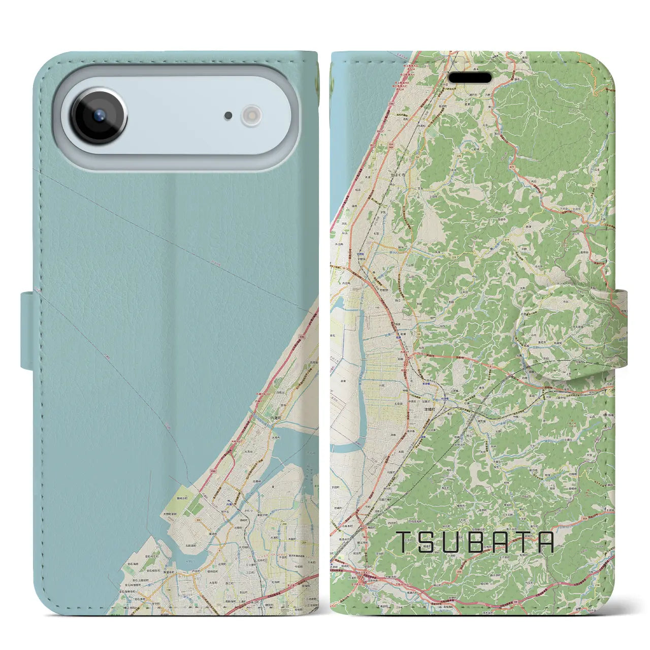 【津幡（石川県）】地図柄iPhoneケース（手帳タイプ）