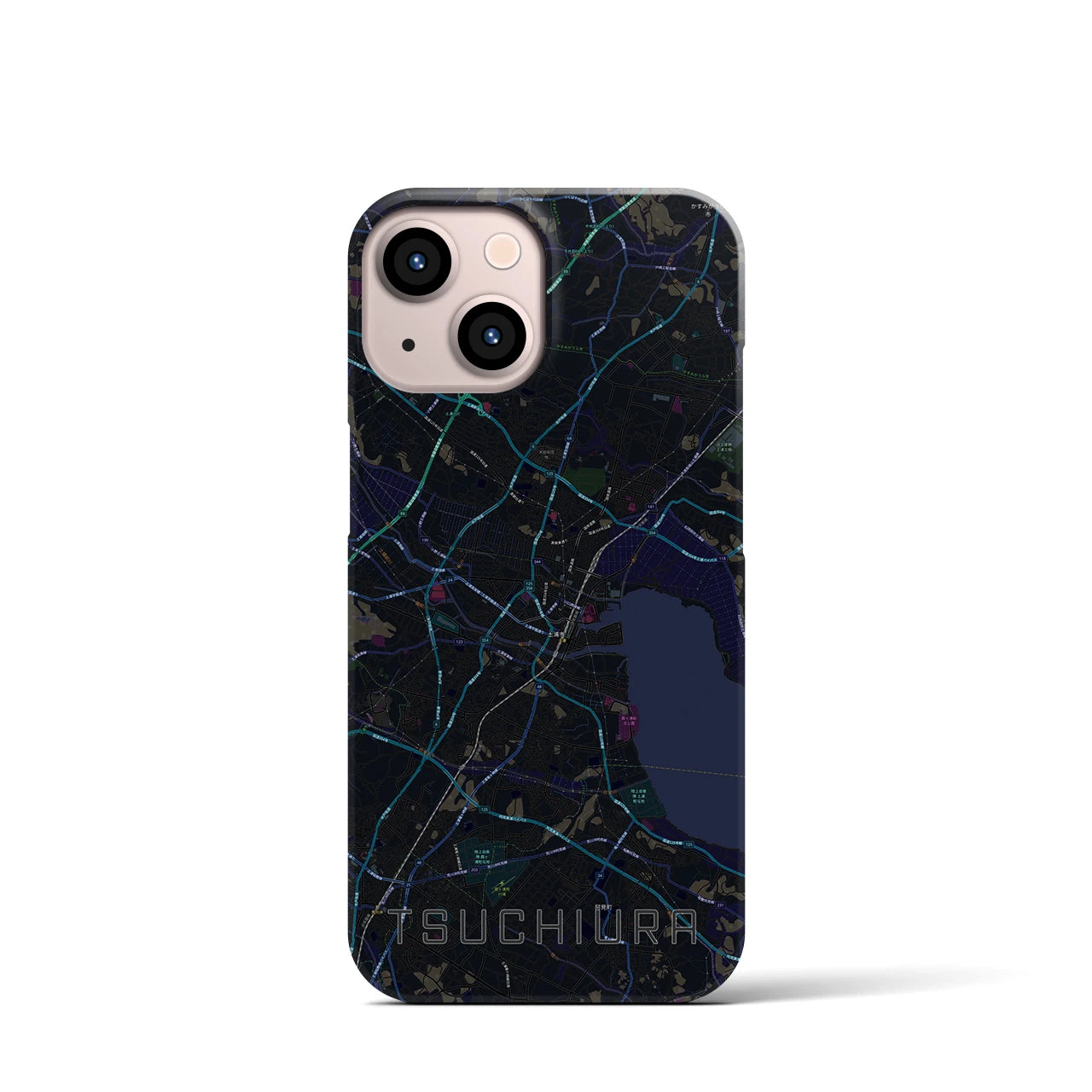【土浦（茨城県）】地図柄iPhoneケース（バックカバータイプ）