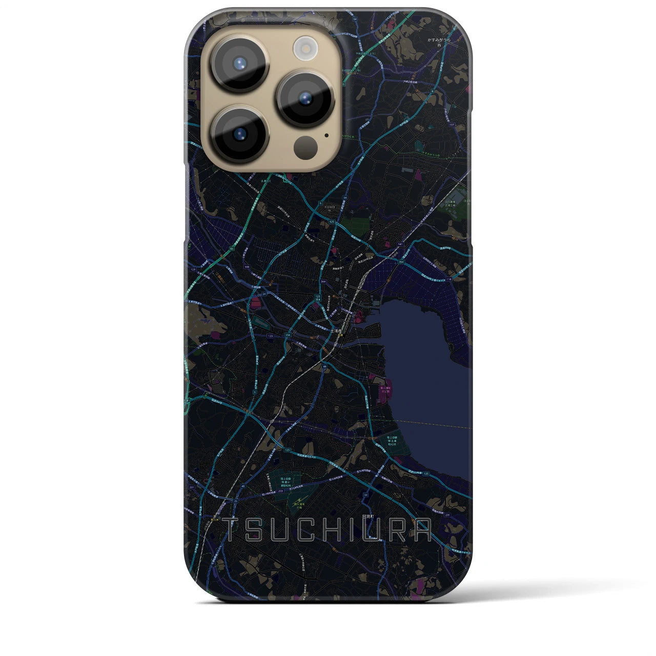 【土浦（茨城県）】地図柄iPhoneケース（バックカバータイプ）