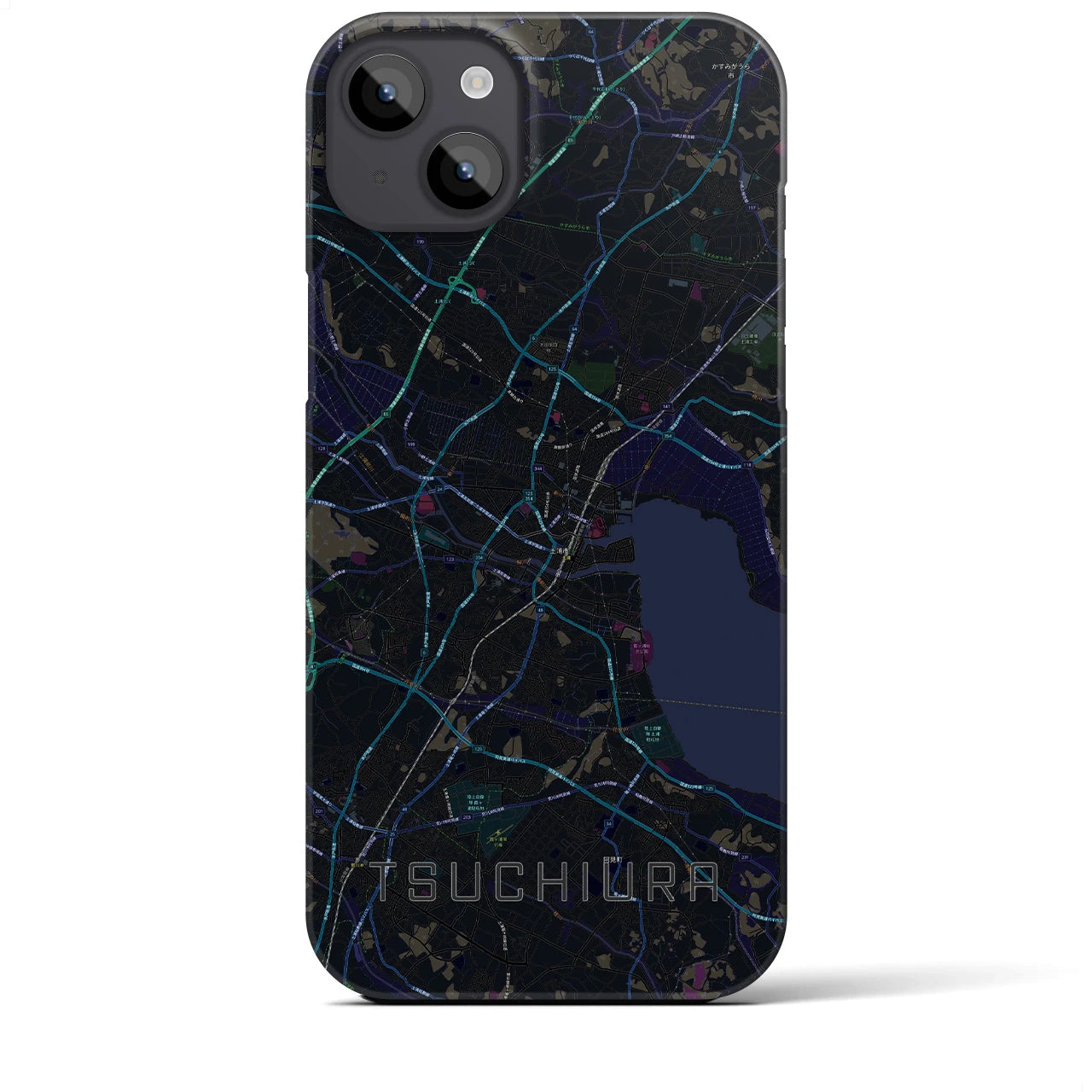 【土浦（茨城県）】地図柄iPhoneケース（バックカバータイプ）