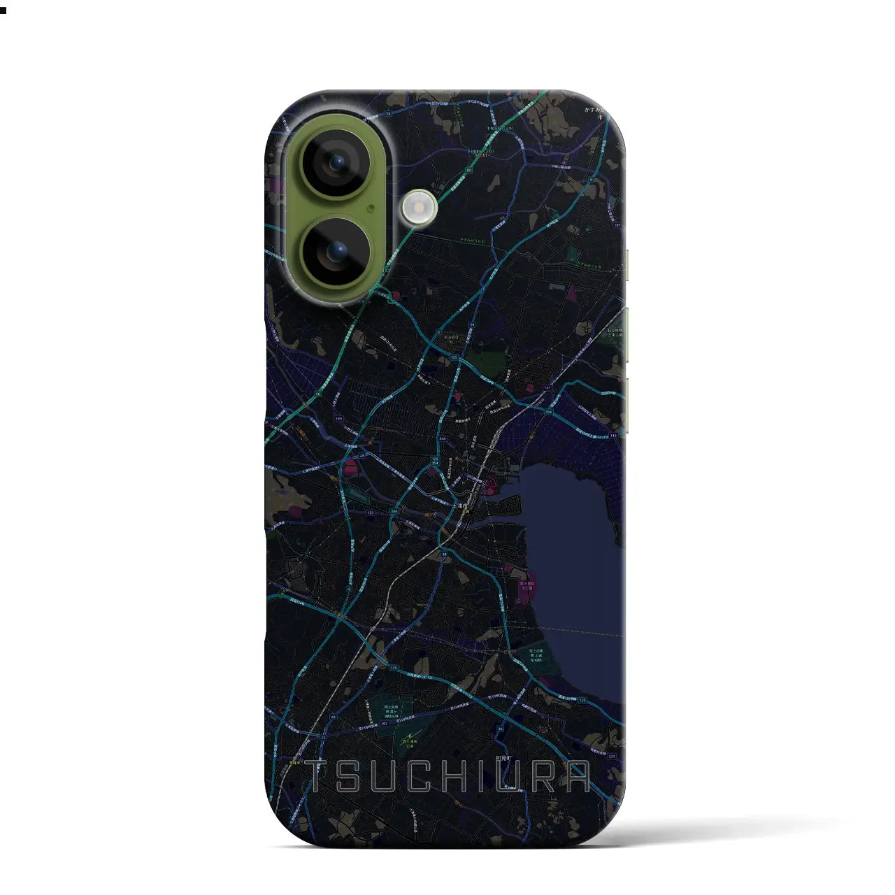 【土浦（茨城県）】地図柄iPhoneケース（バックカバータイプ）