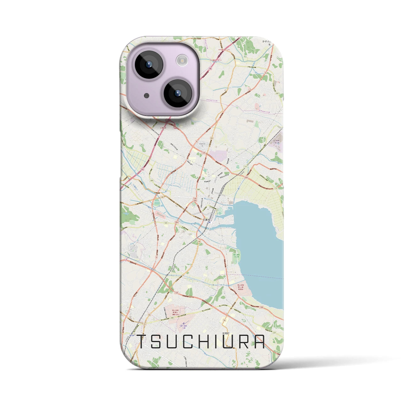 【土浦（茨城県）】地図柄iPhoneケース（バックカバータイプ）