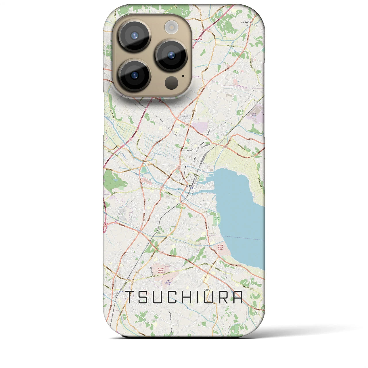 【土浦（茨城県）】地図柄iPhoneケース（バックカバータイプ）