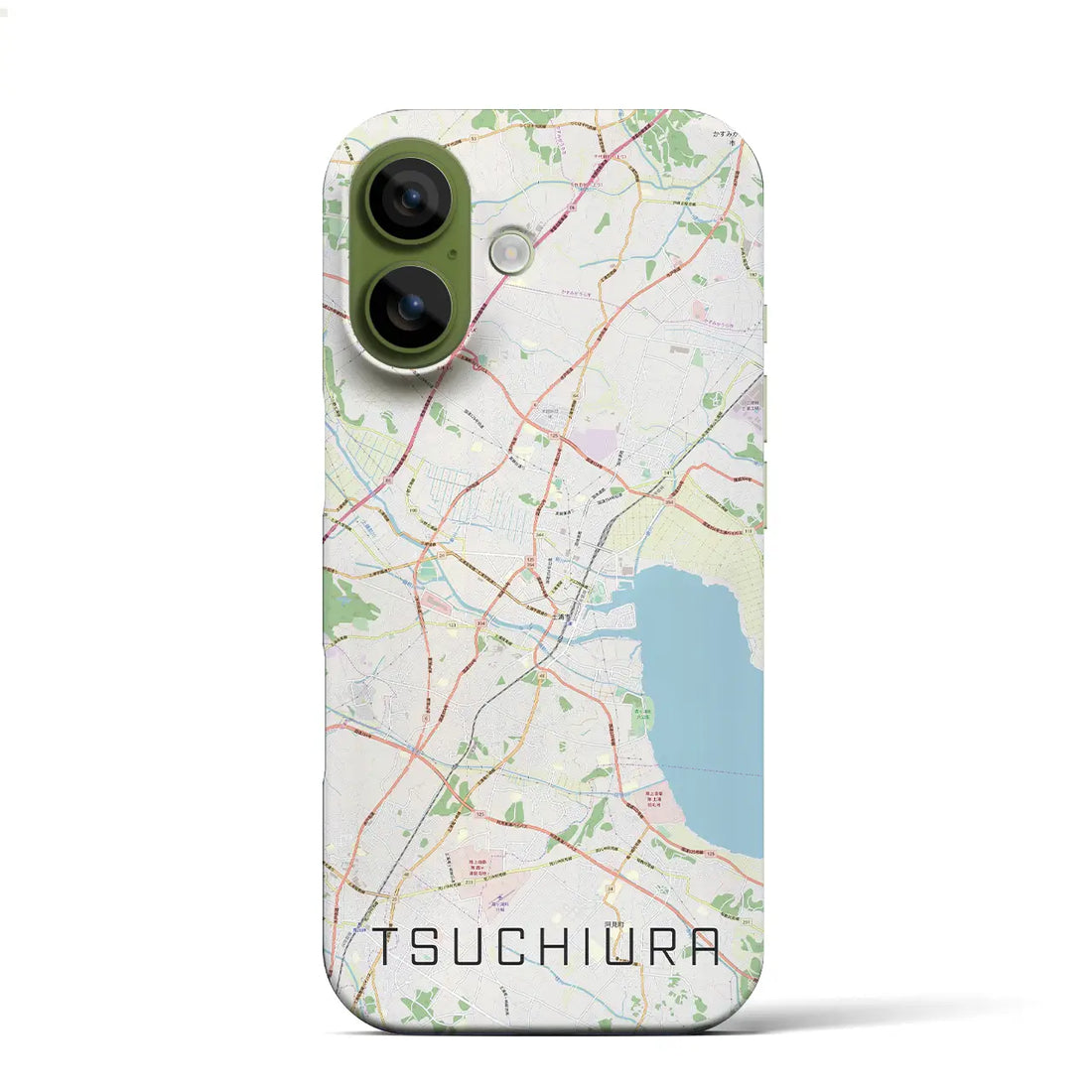【土浦（茨城県）】地図柄iPhoneケース（バックカバータイプ）ナチュラル・iPhone 17 Pro Max 用
