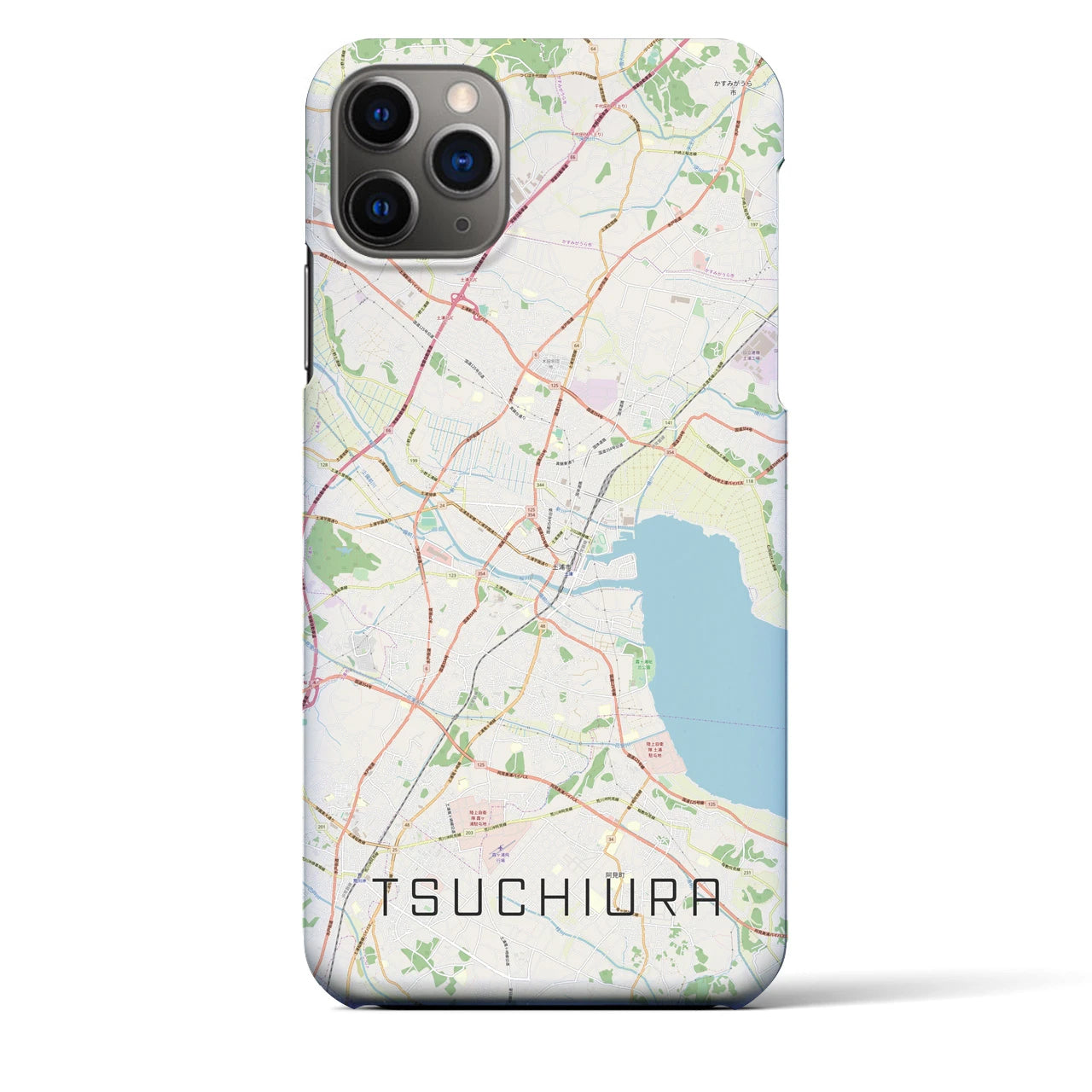 【土浦（茨城県）】地図柄iPhoneケース（バックカバータイプ）