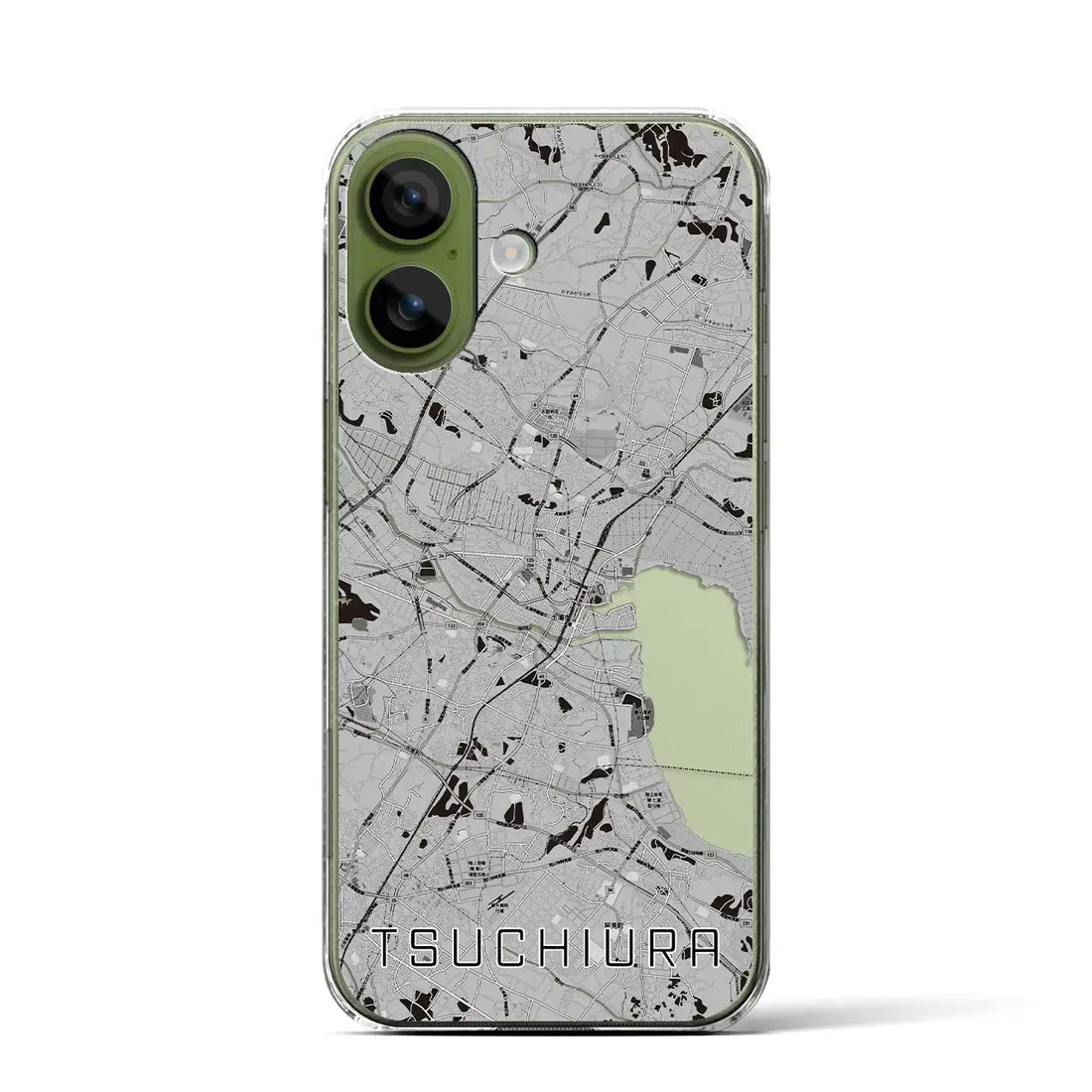 【土浦（茨城県）】地図柄iPhoneケース（クリアタイプ）モノトーン・iPhone 17 Pro Max 用