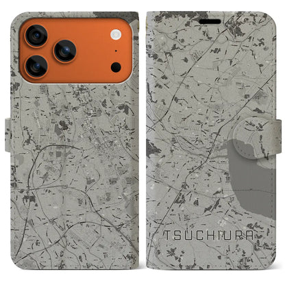 【土浦（茨城県）】地図柄iPhoneケース（手帳タイプ）