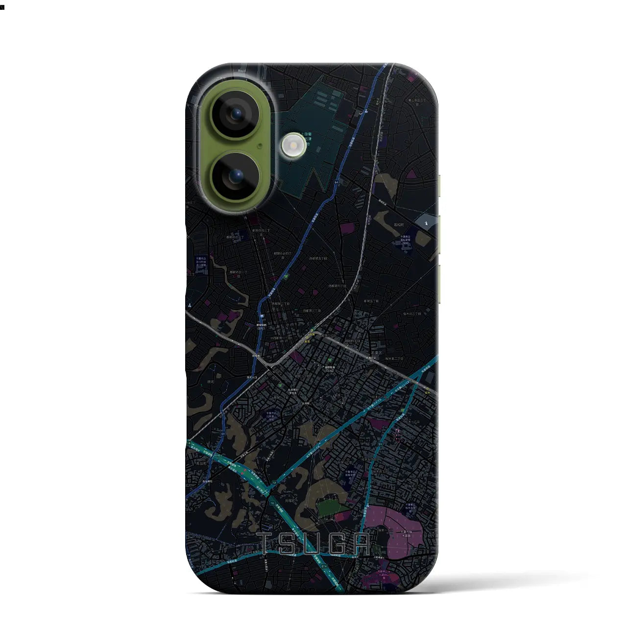 【都賀（千葉県）】地図柄iPhoneケース（バックカバータイプ）