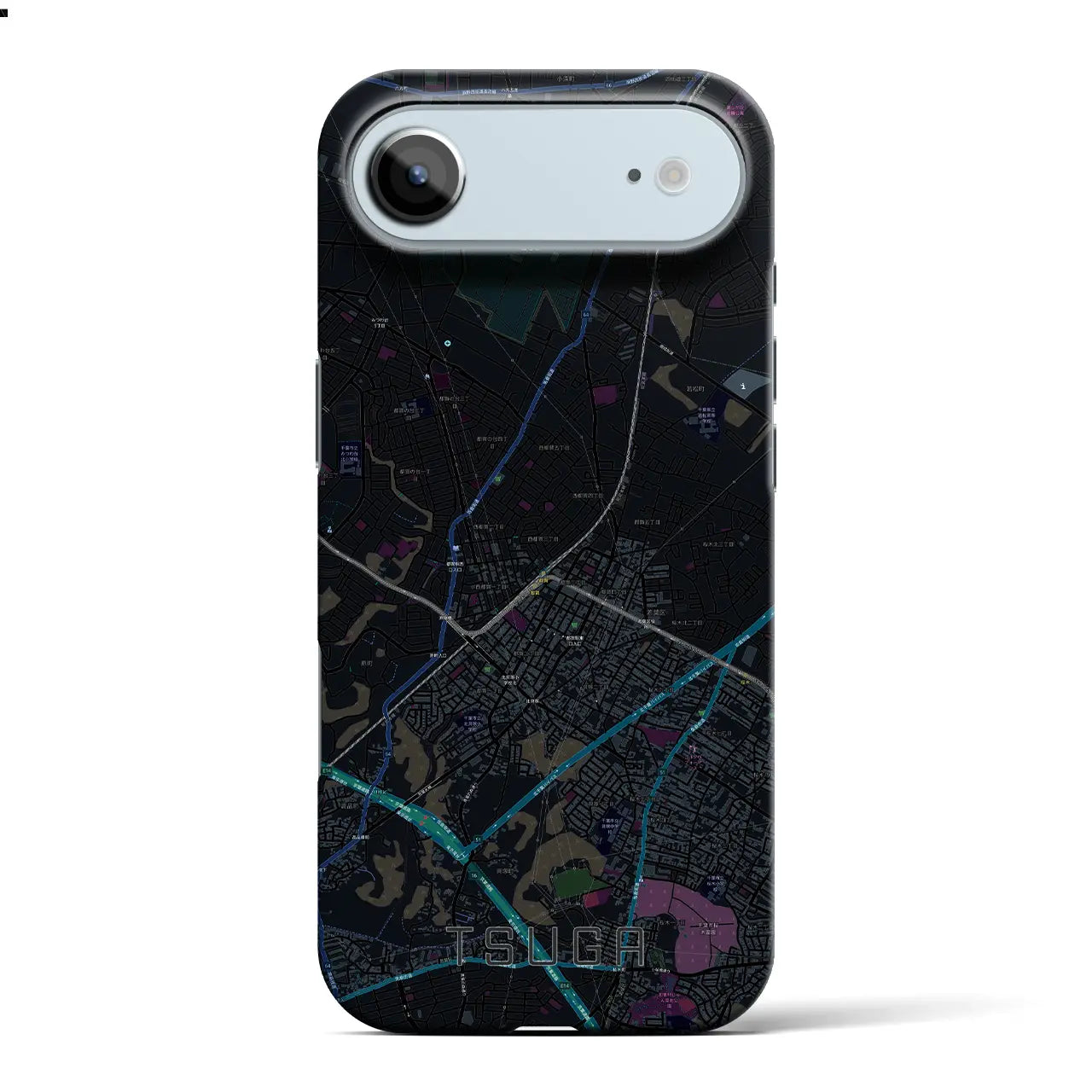 【都賀（千葉県）】地図柄iPhoneケース（バックカバータイプ）