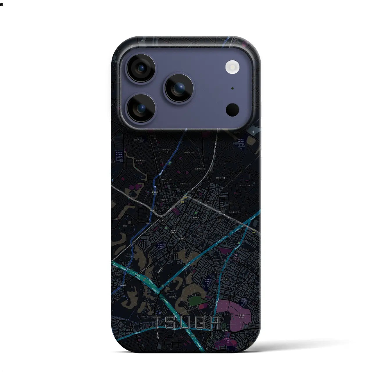 【都賀（千葉県）】地図柄iPhoneケース（バックカバータイプ）