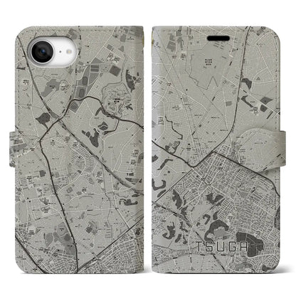 【都賀（千葉県）】地図柄iPhoneケース（手帳タイプ）