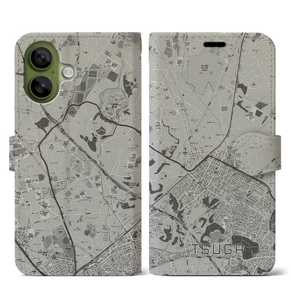 【都賀（千葉県）】地図柄iPhoneケース（手帳タイプ）