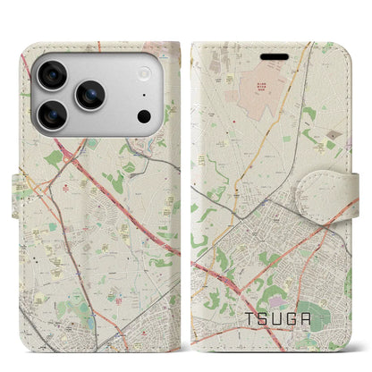 【都賀（千葉県）】地図柄iPhoneケース（手帳タイプ）