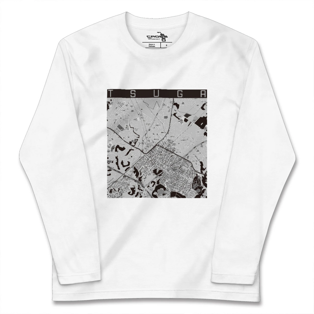 【都賀(千葉県)】地図柄ロングスリーブTシャツ