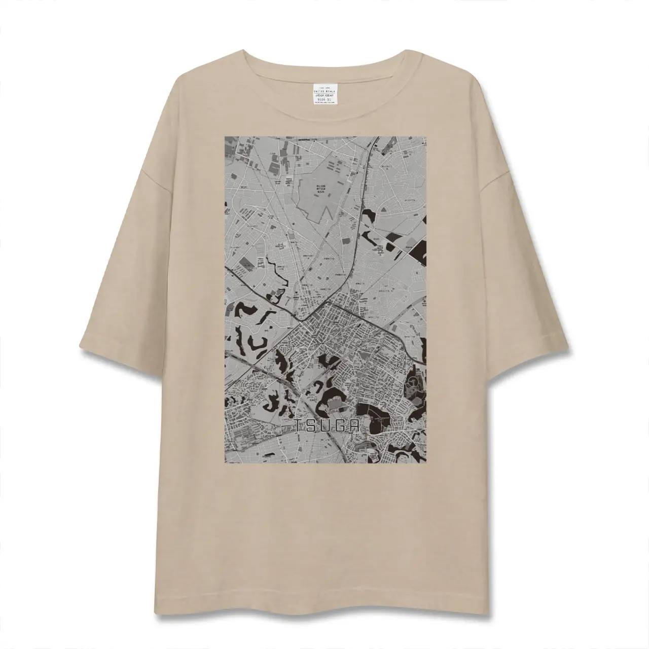 【都賀（千葉県）】地図柄ビッグシルエットTシャツ