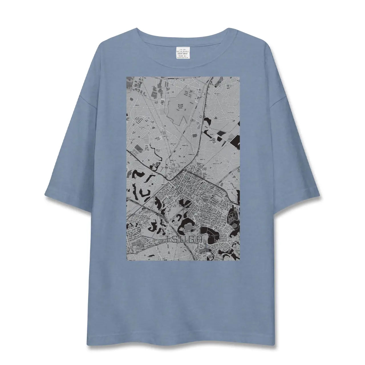 【都賀（千葉県）】地図柄ビッグシルエットTシャツ