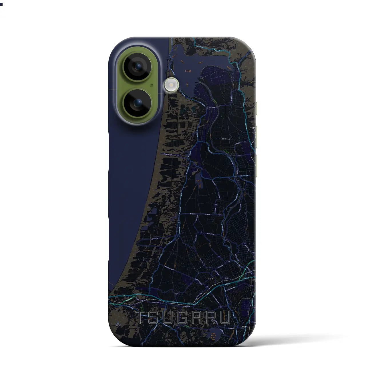 【つがる（青森県）】地図柄iPhoneケース（バックカバータイプ）