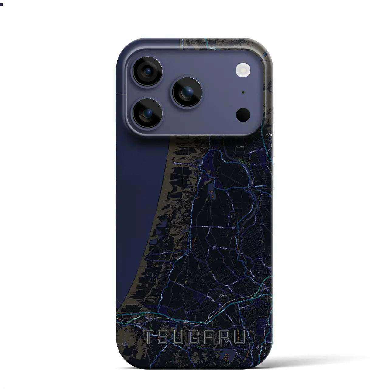 【つがる（青森県）】地図柄iPhoneケース（バックカバータイプ）