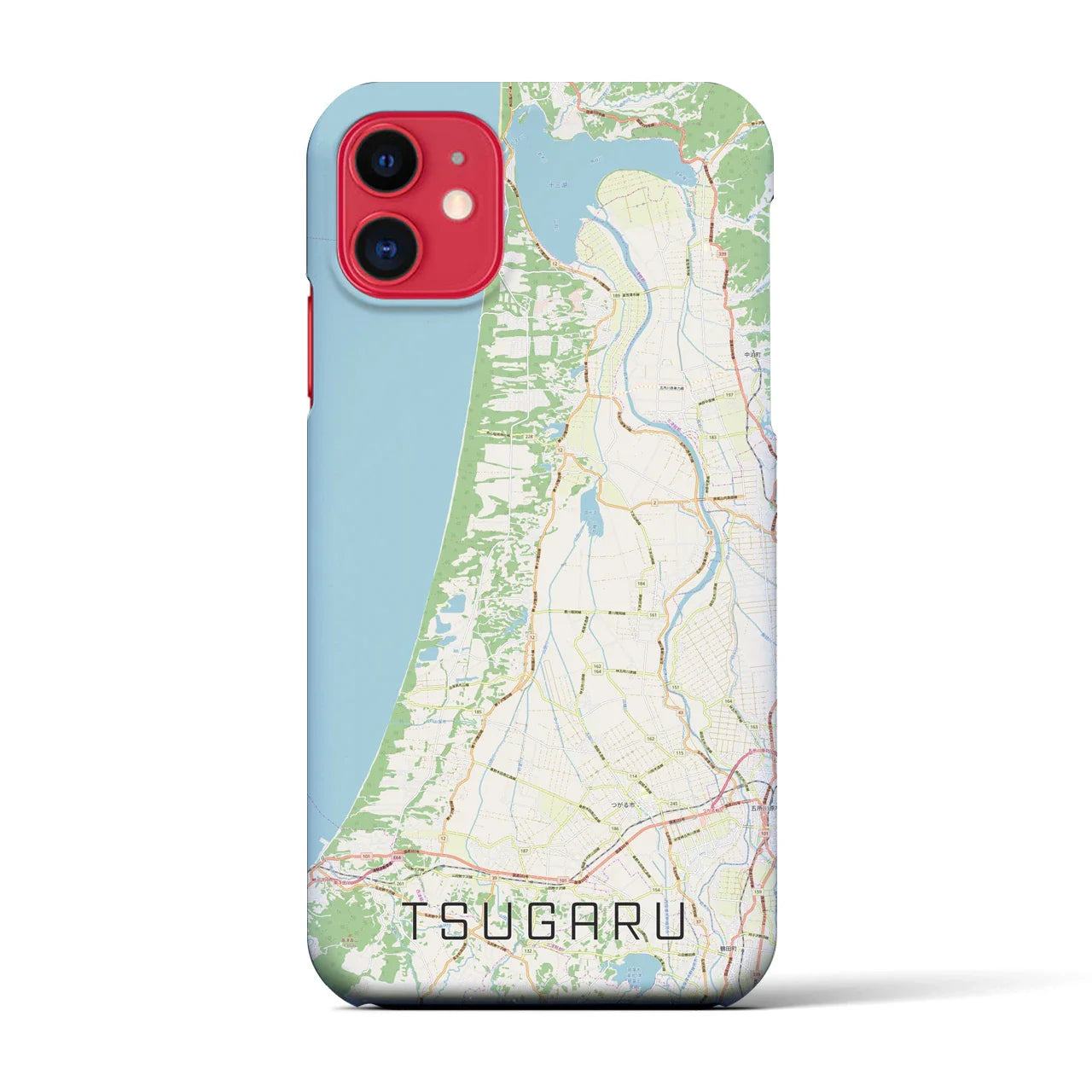 【つがる（青森県）】地図柄iPhoneケース（バックカバータイプ）