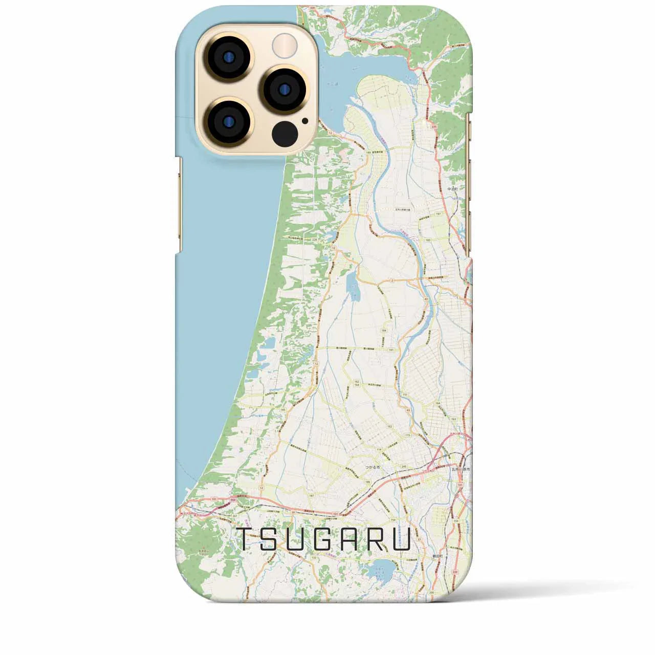 【つがる（青森県）】地図柄iPhoneケース（バックカバータイプ）