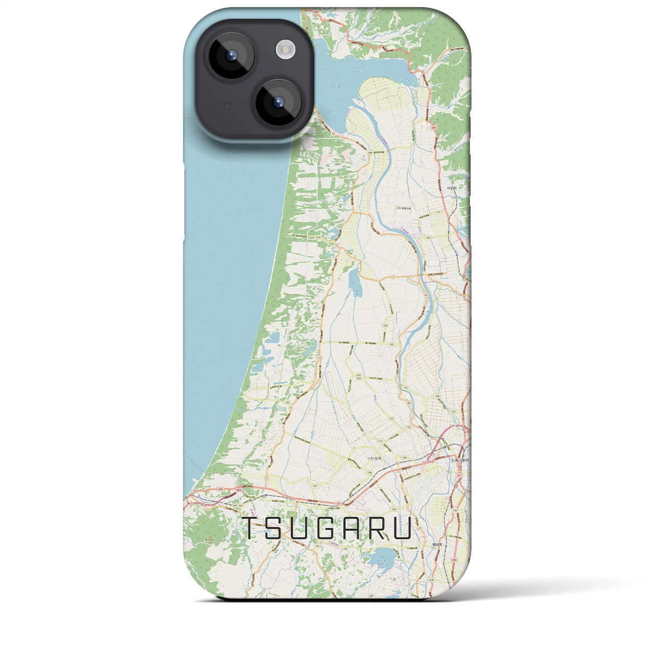 【つがる（青森県）】地図柄iPhoneケース（バックカバータイプ）