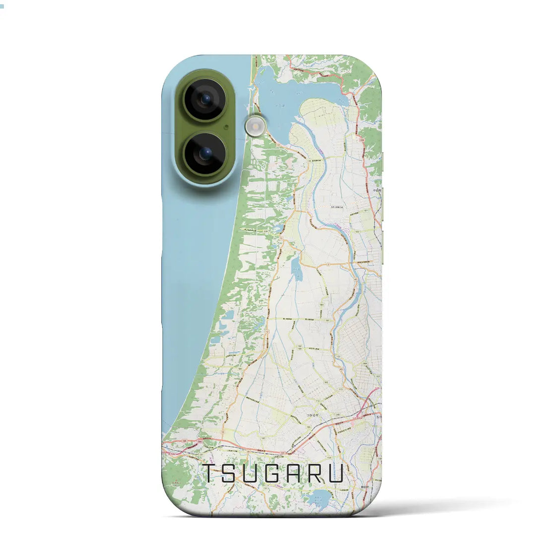 【つがる(青森県)】地図柄iPhoneケース(バックカバータイプ)ナチュラル・iPhone 17 Pro Max 用