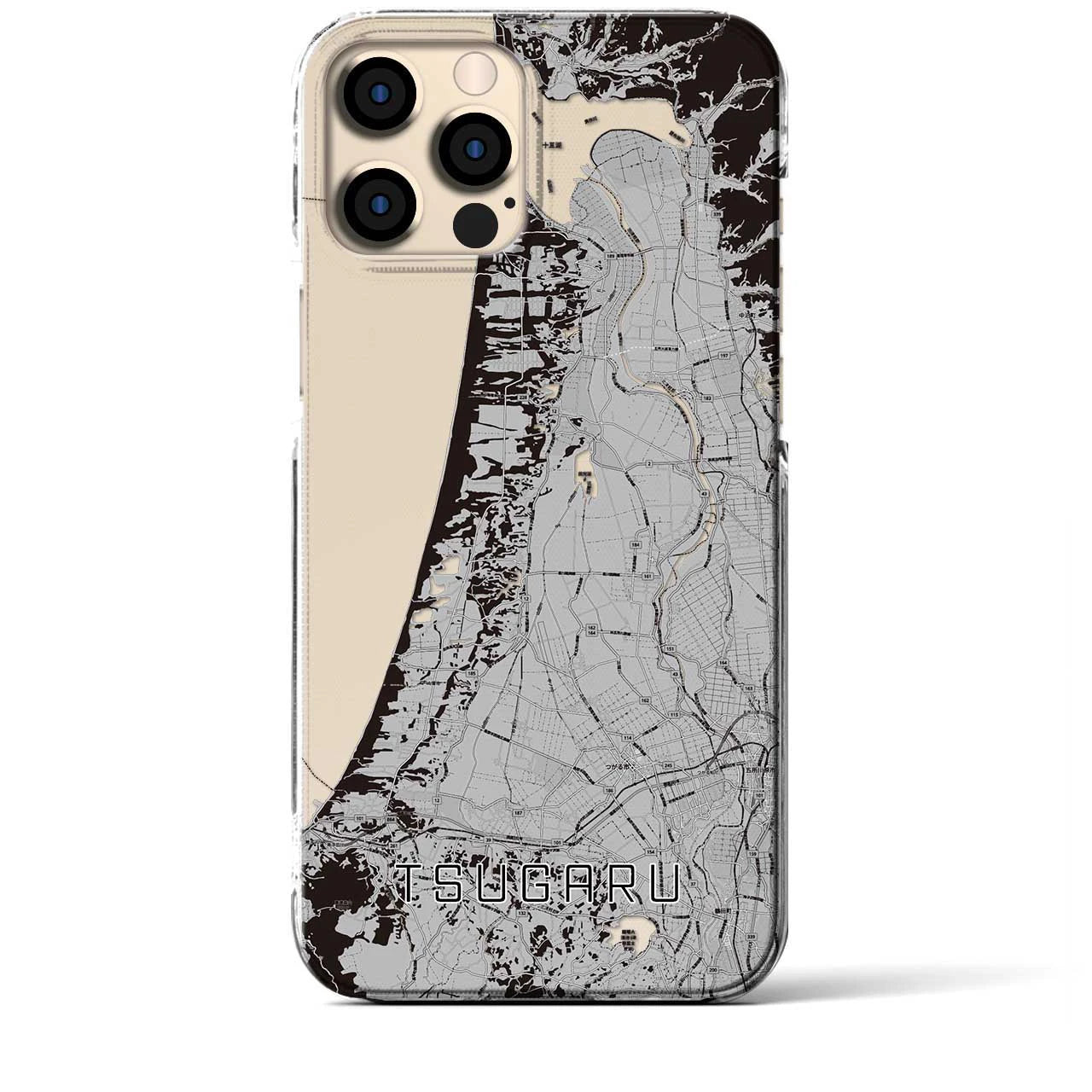 【つがる（青森県）】地図柄iPhoneケース（クリアタイプ）